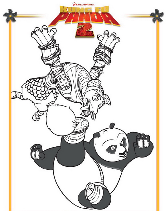 Print Kung Fu Panda 2 kleurplaat